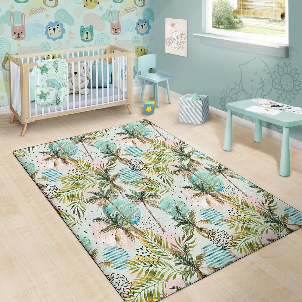 Abstract Palm Tree Hawaiian Print Floor Mat-grizzshop