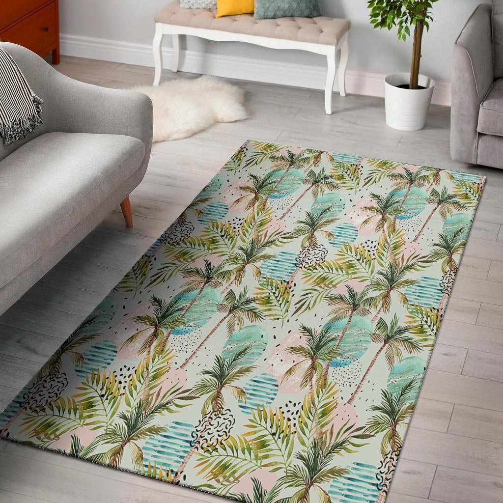 Abstract Palm Tree Hawaiian Print Floor Mat-grizzshop