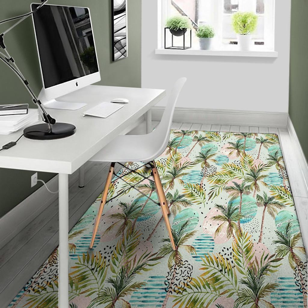 Abstract Palm Tree Hawaiian Print Floor Mat-grizzshop