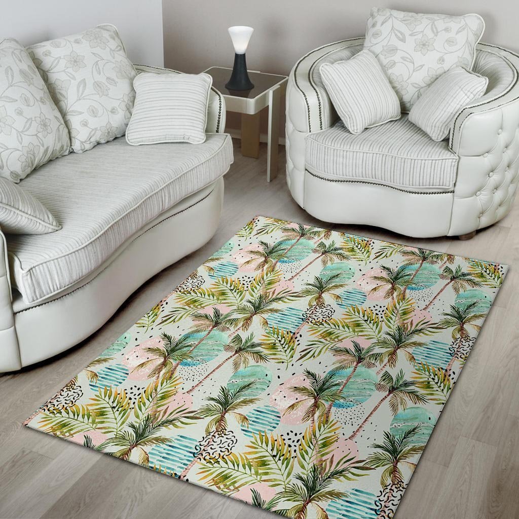 Abstract Palm Tree Hawaiian Print Floor Mat-grizzshop