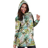 Abstract Palm Tree Hawaiian Print Hoodie Dress-grizzshop