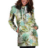 Abstract Palm Tree Hawaiian Print Hoodie Dress-grizzshop