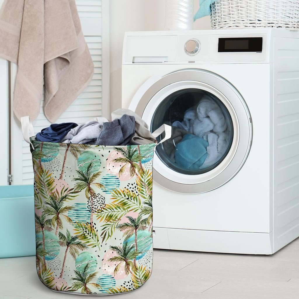 Abstract Palm Tree Hawaiian Print Laundry Basket-grizzshop