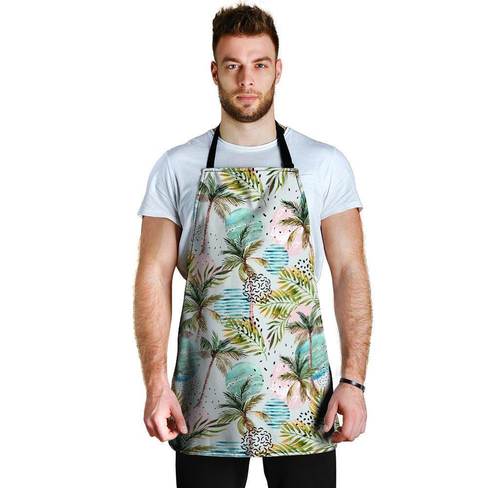 Abstract Palm Tree Hawaiian Print Men's Apron-grizzshop