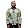 Abstract Palm Tree Hawaiian Print Men's Bomber Jacket-grizzshop