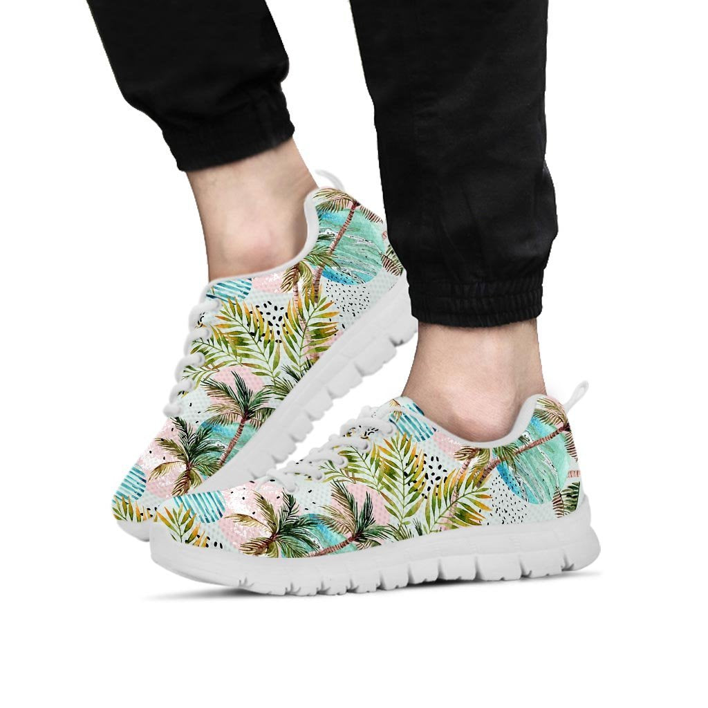 Abstract Palm Tree Hawaiian Print Men's Sneakers-grizzshop