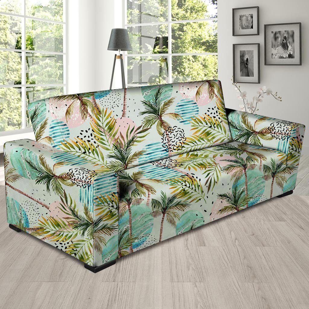 Abstract Palm Tree Hawaiian Print Sofa Cover-grizzshop