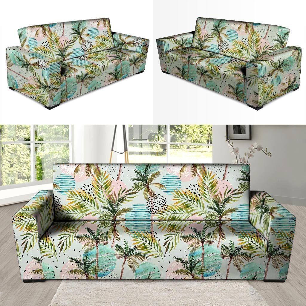 Abstract Palm Tree Hawaiian Print Sofa Cover-grizzshop