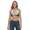 Abstract Palm Tree Hawaiian Print Sports Bra-grizzshop