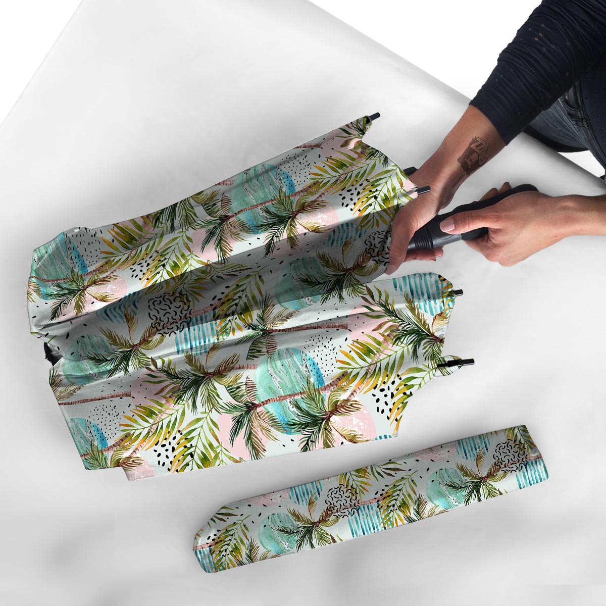 Abstract Palm Tree Hawaiian Print Umbrella-grizzshop