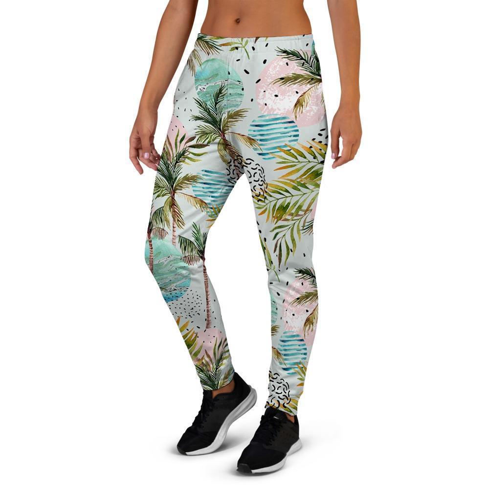 Abstract Palm Tree Hawaiian Print Women's Joggers-grizzshop