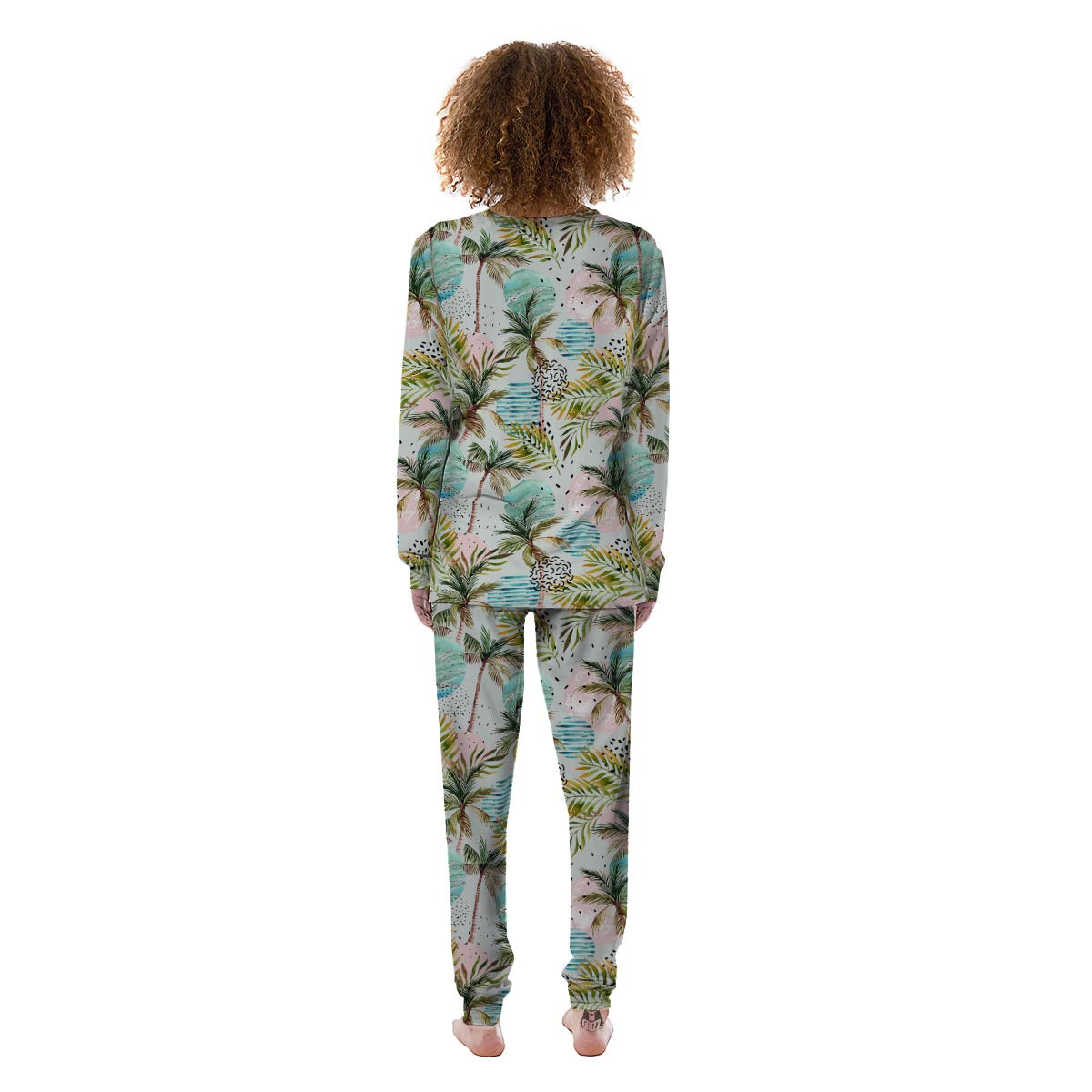 Abstract Palm Tree Hawaiian Print Women's Pajamas-grizzshop