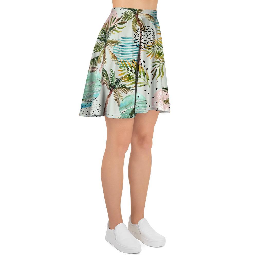 Abstract Palm Tree Hawaiian Print Women's Skirt-grizzshop