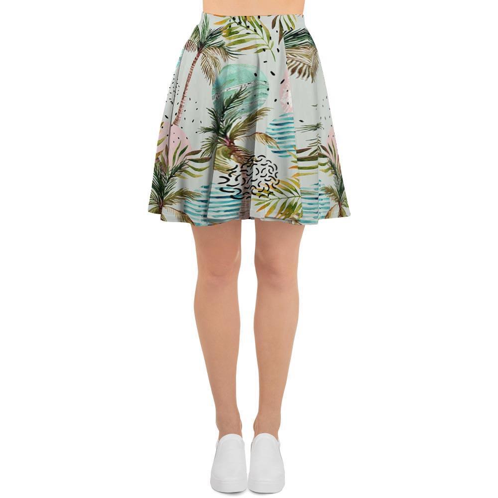 Abstract Palm Tree Hawaiian Print Women's Skirt-grizzshop