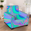 Abstract Pastel Holographic Armchair Cover-grizzshop