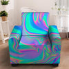 Abstract Pastel Holographic Armchair Cover-grizzshop