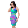 Abstract Pastel Holographic Bodycon Dress-grizzshop