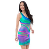 Abstract Pastel Holographic Bodycon Dress-grizzshop