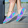 Abstract Pastel Holographic Canvas Shoes-grizzshop