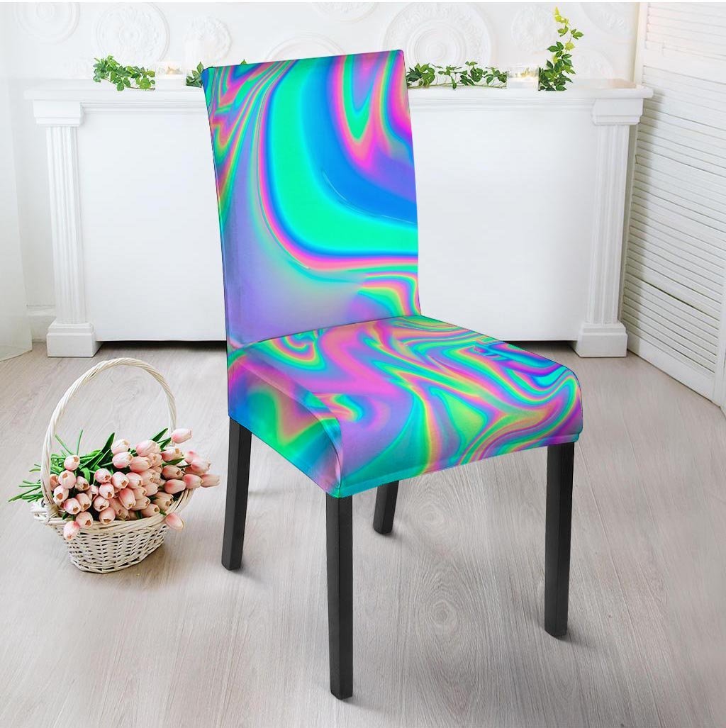 Abstract Pastel Holographic Chair Cover-grizzshop