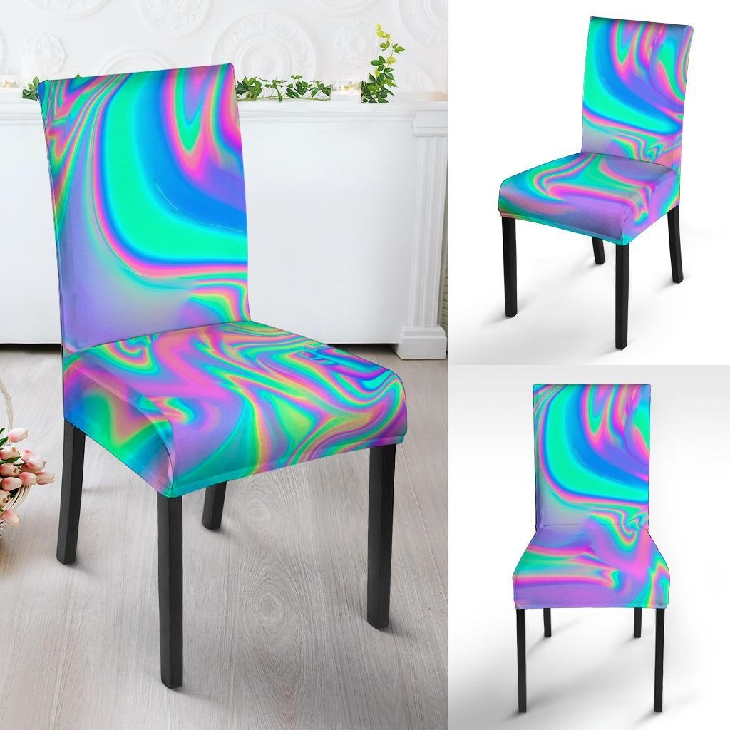 Abstract Pastel Holographic Chair Cover-grizzshop