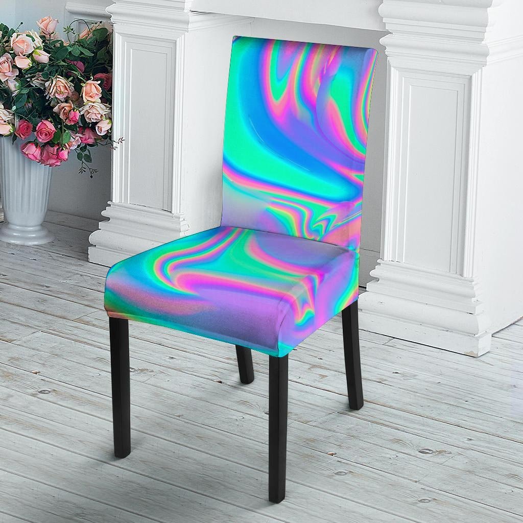 Abstract Pastel Holographic Chair Cover-grizzshop