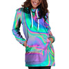 Abstract Pastel Holographic Hoodie Dress-grizzshop