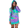 Abstract Pastel Holographic Hoodie Dress-grizzshop