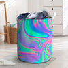 Abstract Pastel Holographic Laundry Basket-grizzshop