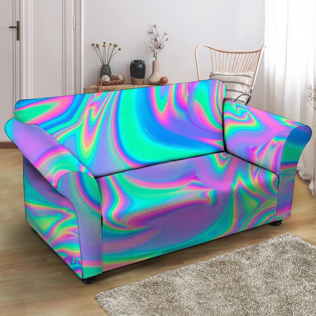 Abstract Pastel Holographic Loveseat Cover-grizzshop