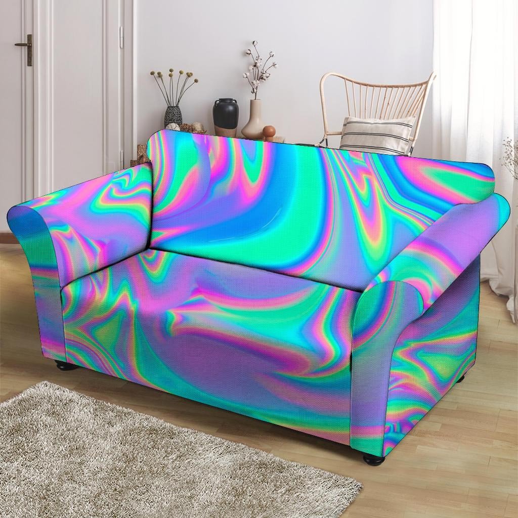 Abstract Pastel Holographic Loveseat Cover-grizzshop