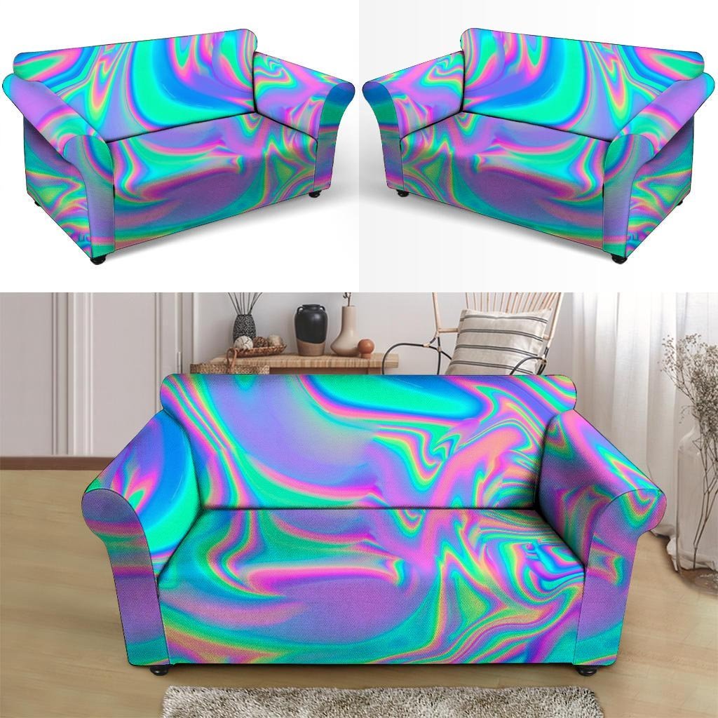 Abstract Pastel Holographic Loveseat Cover-grizzshop