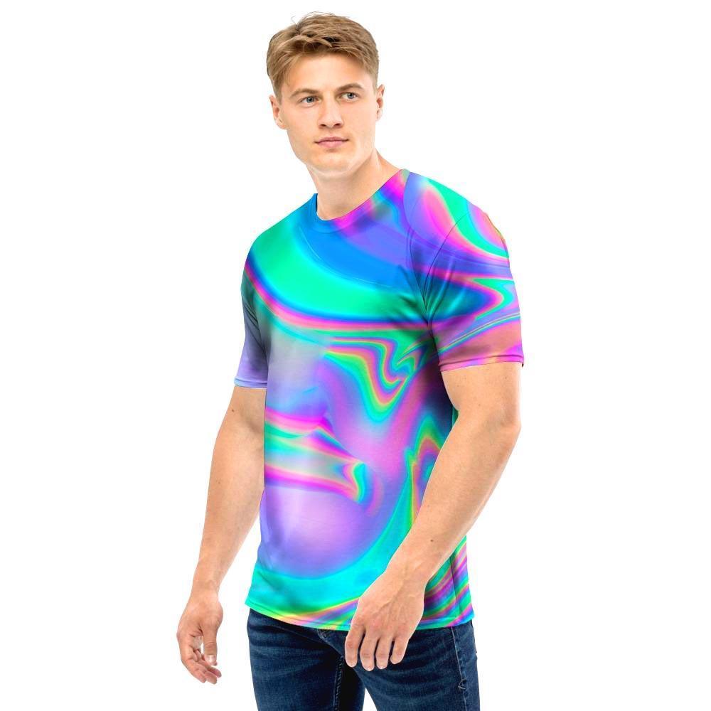 Abstract Pastel Holographic Men T Shirt-grizzshop