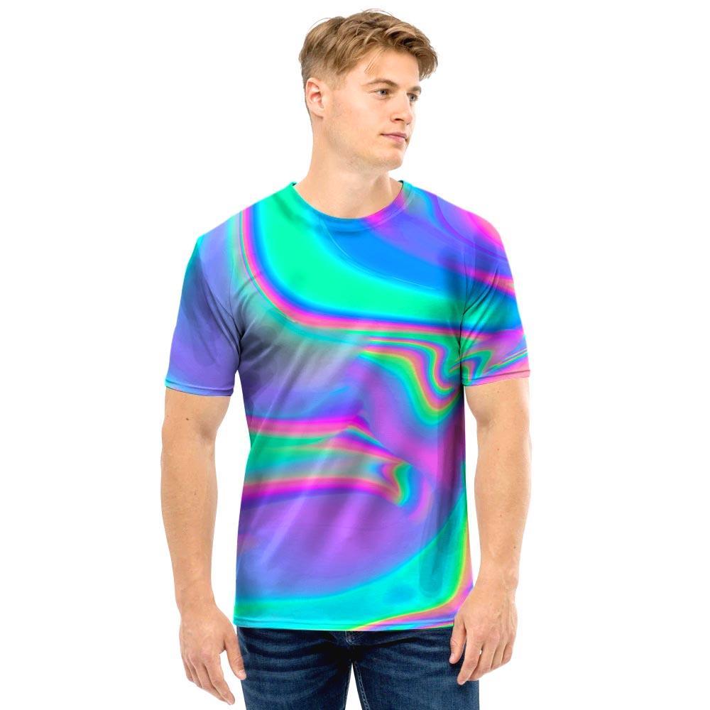 Abstract Pastel Holographic Men T Shirt-grizzshop