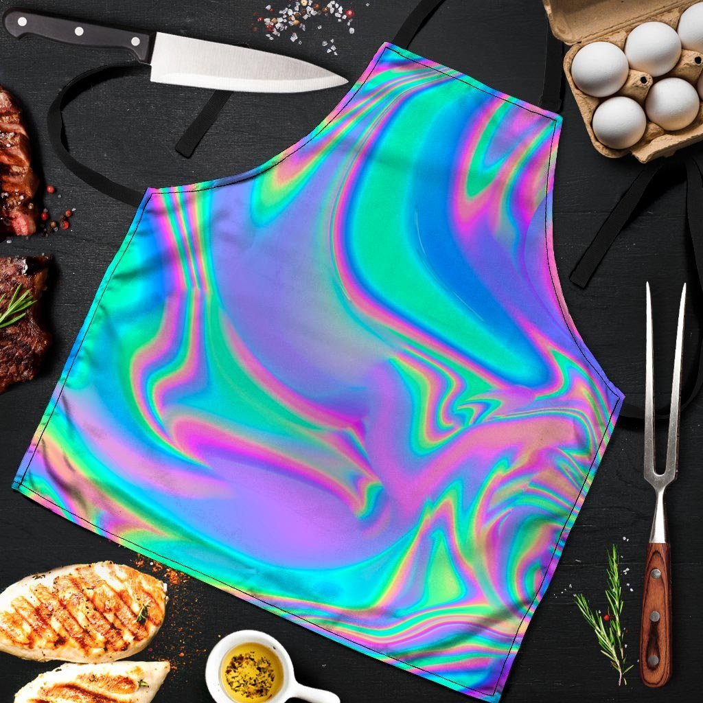 Abstract Pastel Holographic Men's Apron-grizzshop