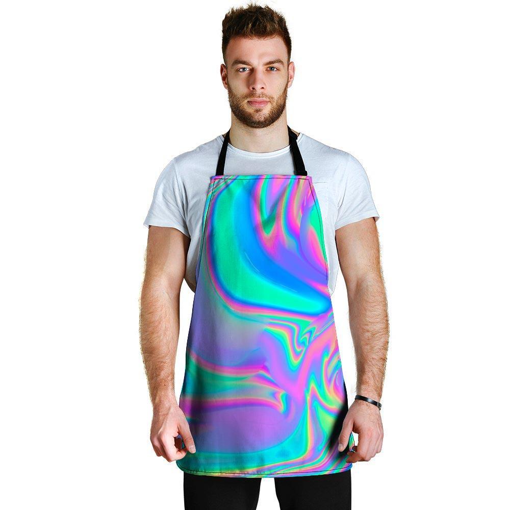 Abstract Pastel Holographic Men's Apron-grizzshop