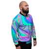 Abstract Pastel Holographic Men's Bomber Jacket-grizzshop