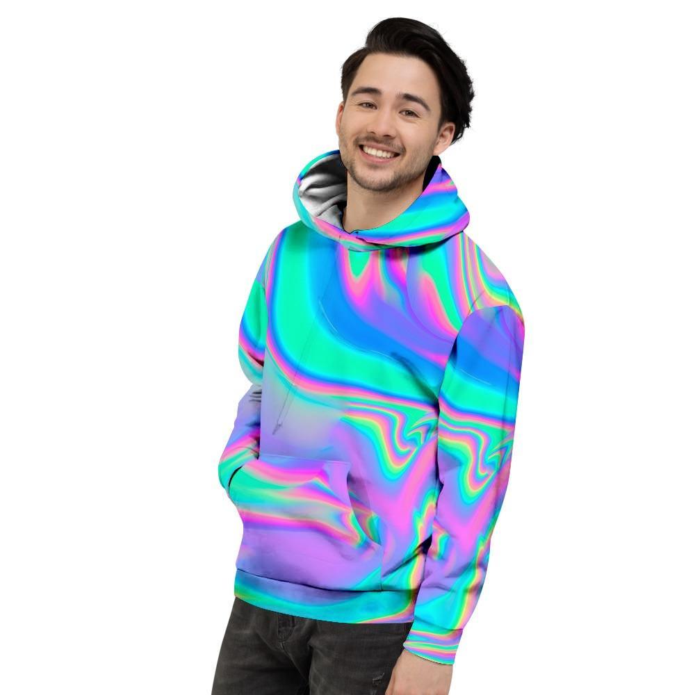 Abstract Pastel Holographic Men's Hoodie-grizzshop