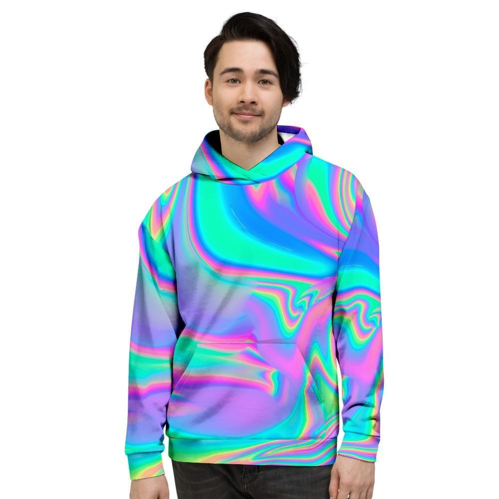 Abstract Pastel Holographic Men's Hoodie-grizzshop