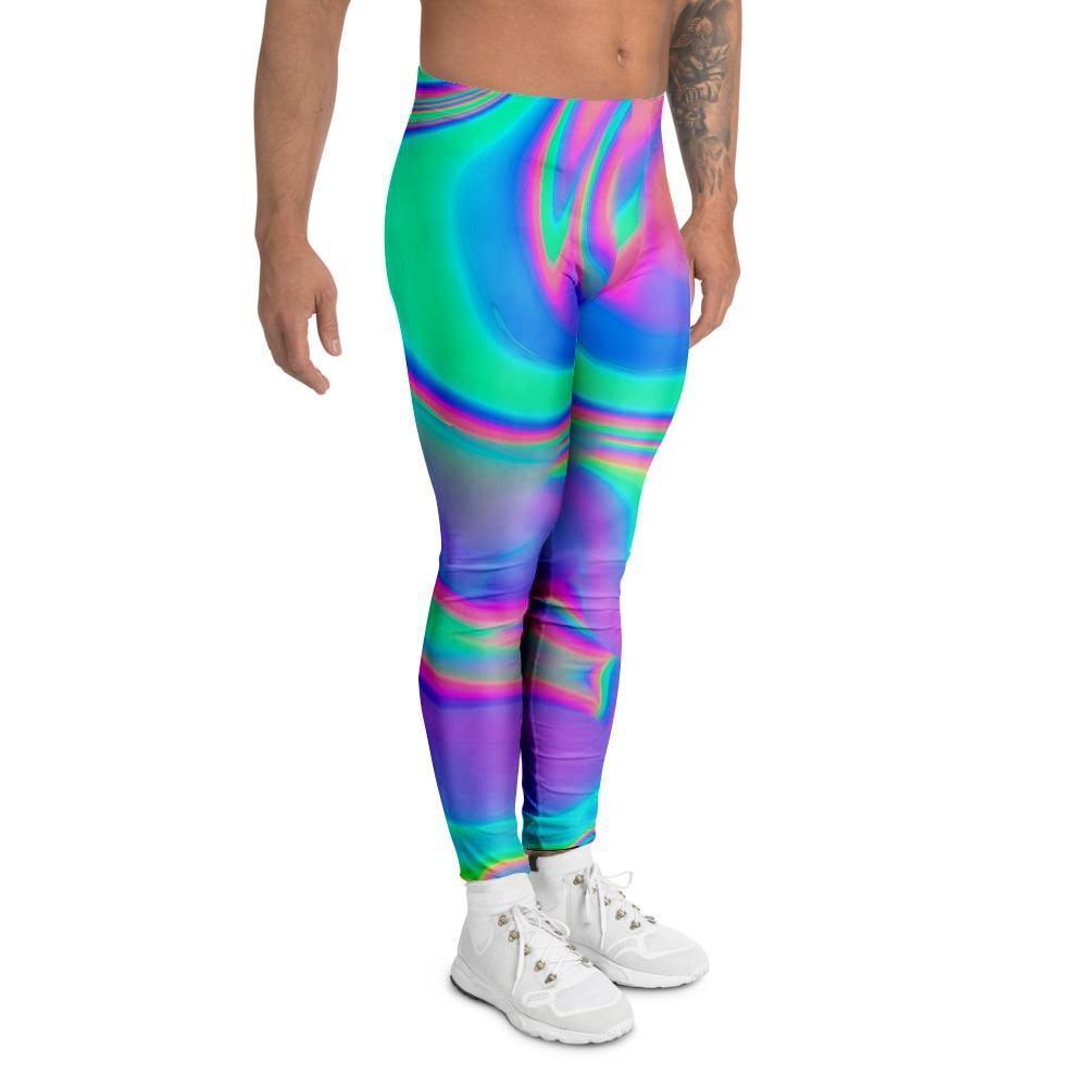 Abstract Pastel Holographic Men's Leggings-grizzshop