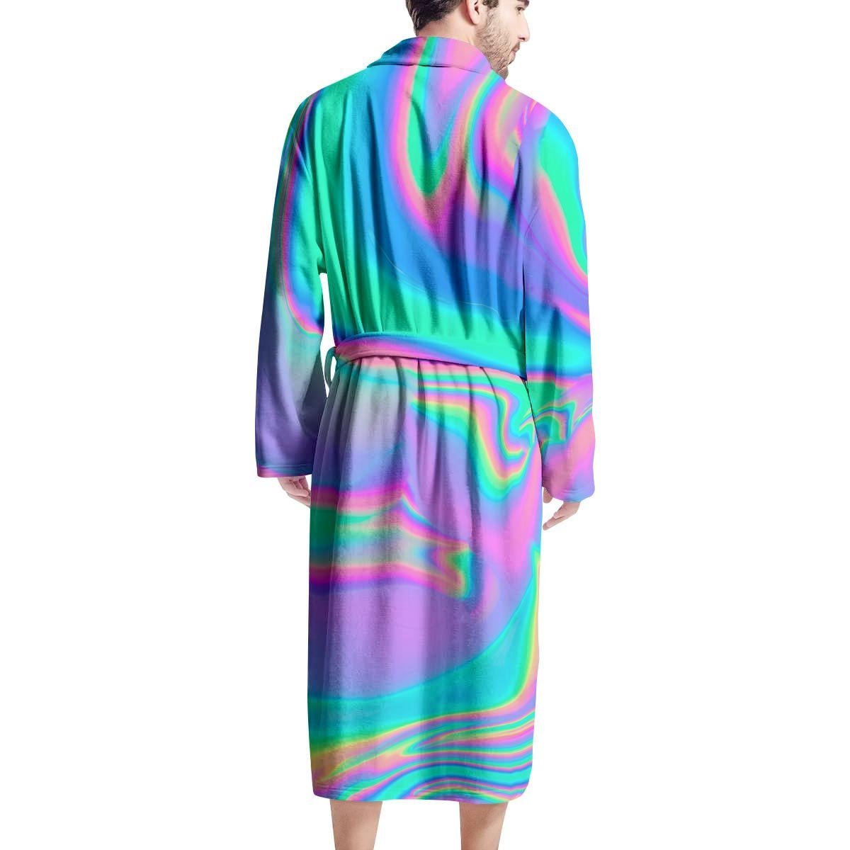 Abstract Pastel Holographic Men's Robe-grizzshop