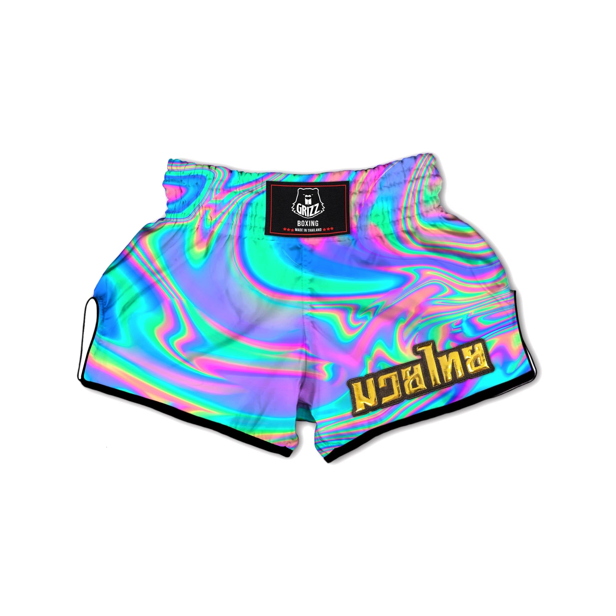 Abstract Pastel Holographic Muay Thai Boxing Shorts-grizzshop