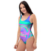 Abstract Pastel Holographic One Piece Swimsuite-grizzshop