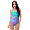 Abstract Pastel Holographic One Piece Swimsuite-grizzshop