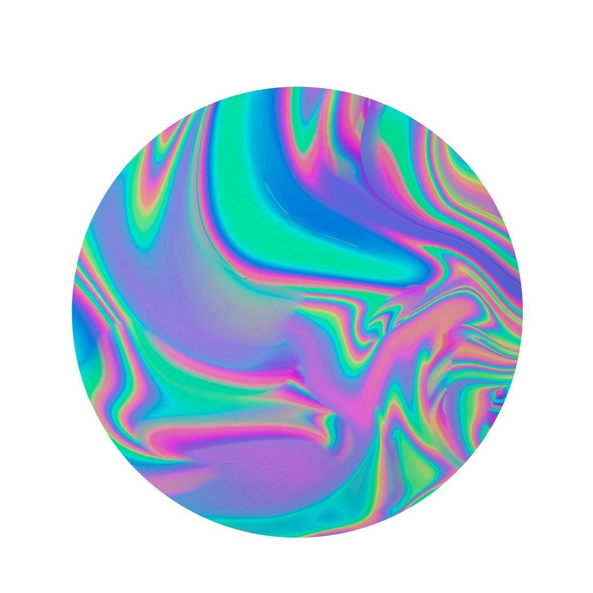 Abstract Pastel Holographic Round Rug-grizzshop
