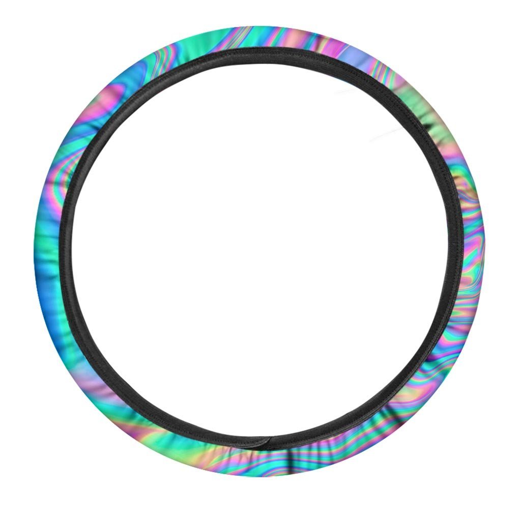 Abstract Pastel Holographic Steering Wheel Cover-grizzshop