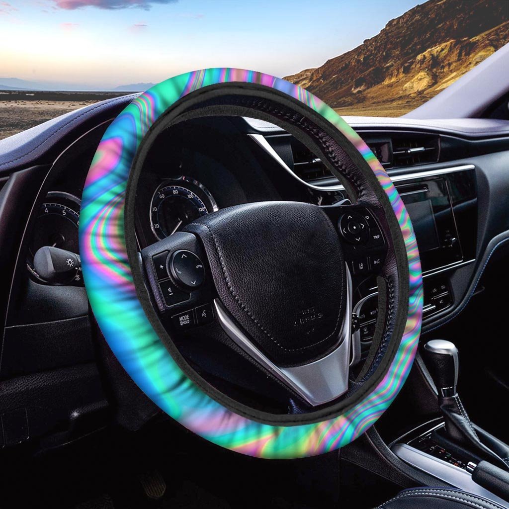 Abstract Pastel Holographic Steering Wheel Cover-grizzshop