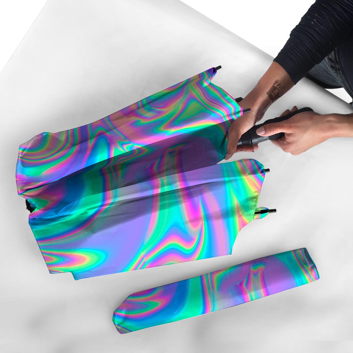 Abstract Pastel Holographic Umbrella-grizzshop