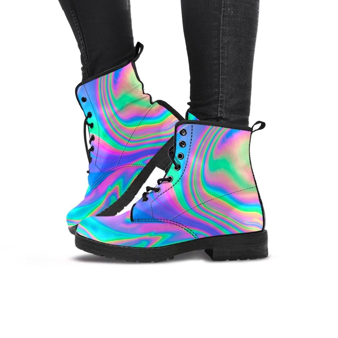 Abstract Pastel Holographic Women's Boots-grizzshop