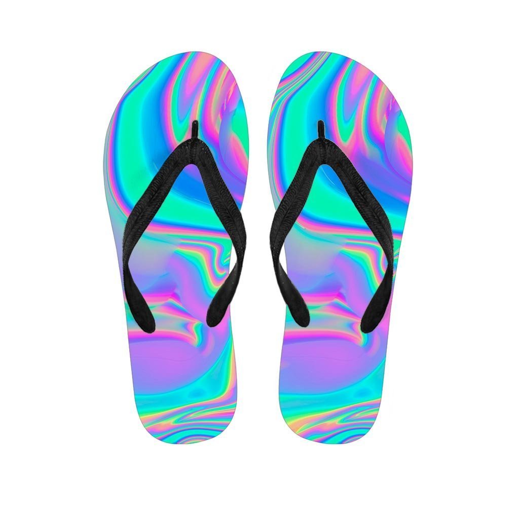 Abstract Pastel Holographic Women's Flip Flops-grizzshop
